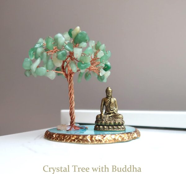 CRUCISRESIN Buddha Statue with Healing Crystal Tree - Image 6