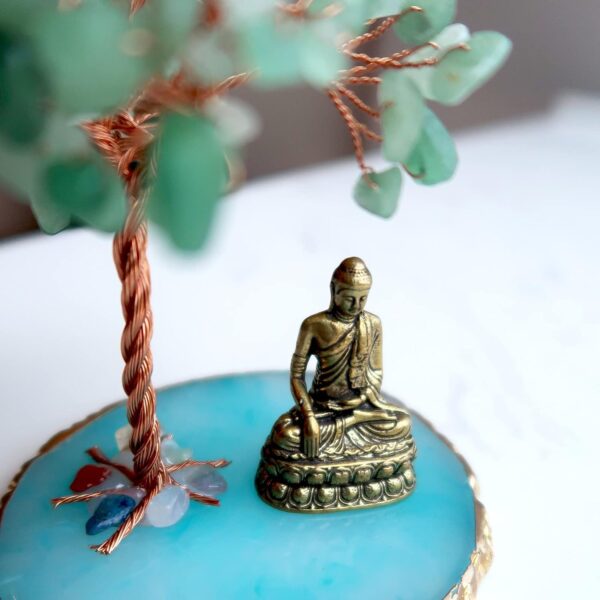 CRUCISRESIN Buddha Statue with Healing Crystal Tree - Image 2