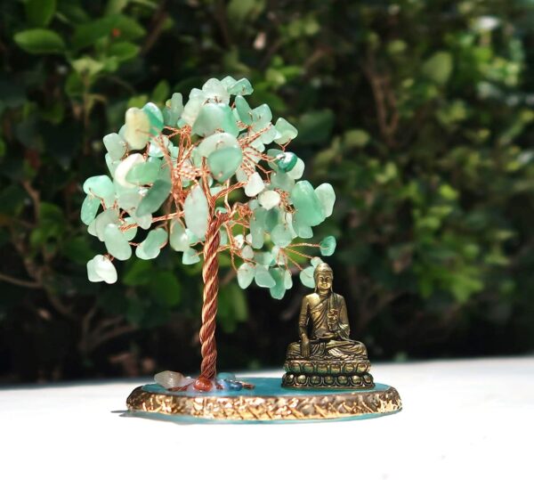 CRUCISRESIN Buddha Statue with Healing Crystal Tree - Image 3